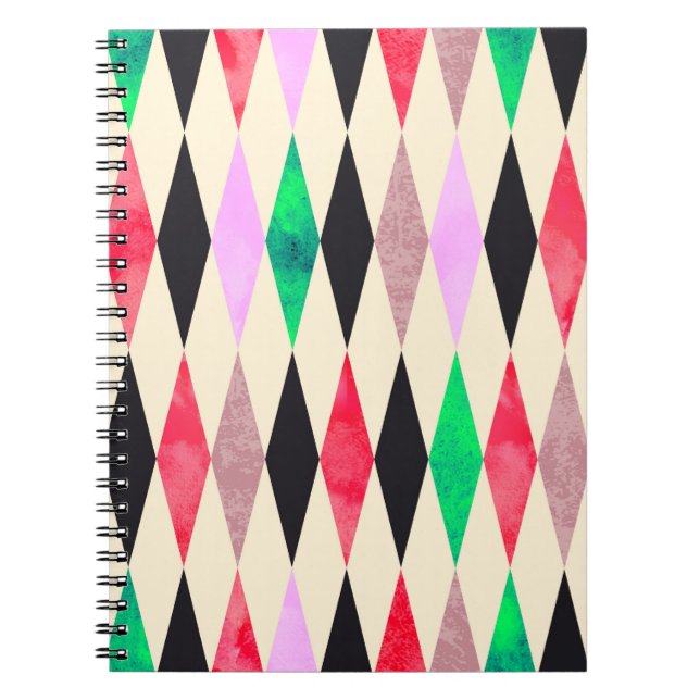 Watercolor grunge event celebration party seamless notebook (Front)