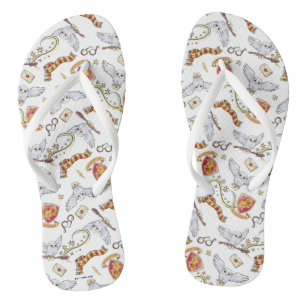 Watercolor GRYFFINDOR™ Hedwig Pattern Jandals