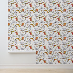 Watercolor GRYFFINDOR™ Hedwig Pattern Wallpaper