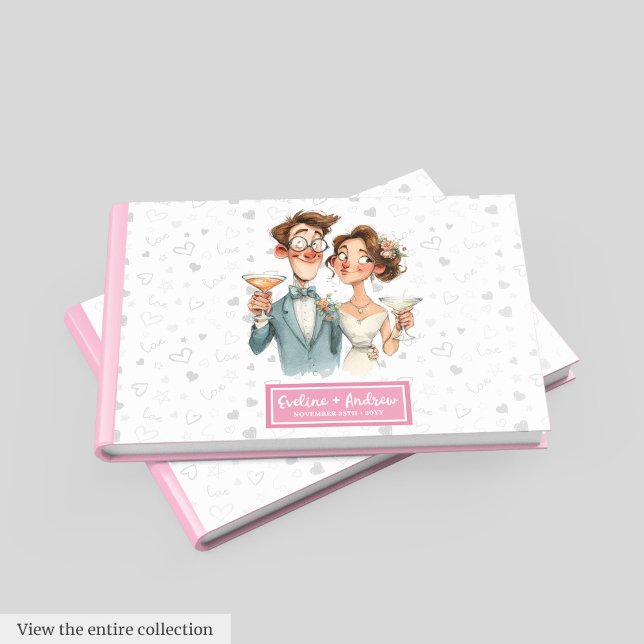 Watercolor Guest Book Funny Wedding Quirky Couple (Watercolor Guest Book Funny Wedding Quirky Couple)