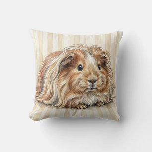 Watercolor Guinea Pig Decorative Pillow