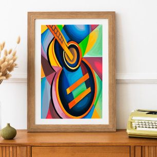 Watercolor Guitar Poster