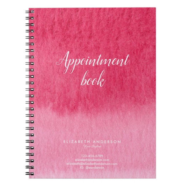 Watercolor Hair Salon appointments book (Front)