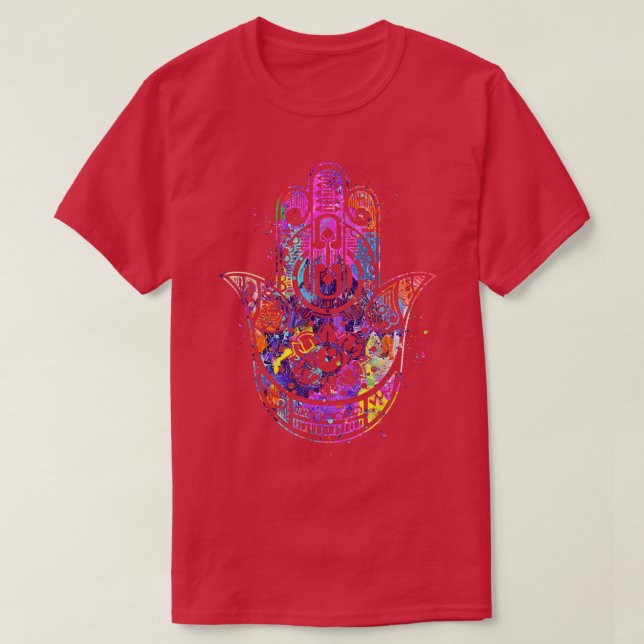 Watercolor Hamsa Hand  T-Shirt (Design Front)