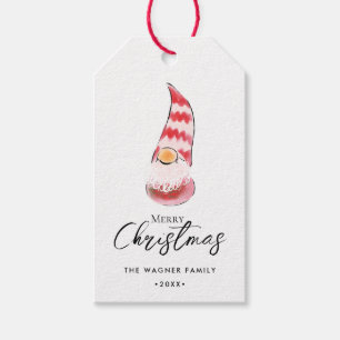 Watercolor Hand Drawn Christmas Santa Gift Tags