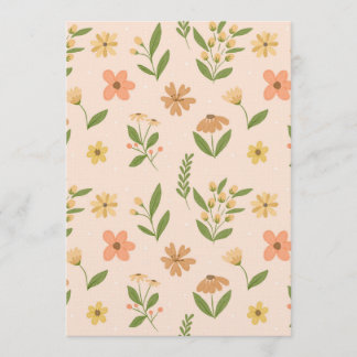 Watercolor Hand-Drawn Colorful Botanical Seamless Invitation