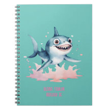 Watercolor Hand Drawn Cute Playful Baby Shark