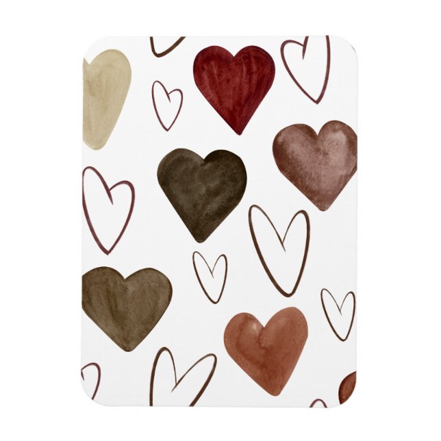 Watercolor Hand Drawn Out lines Heart Sketch Magnet (Vertical)