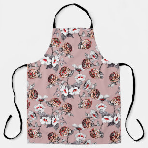 Watercolor hand drawn seamless pattern with beauti apron