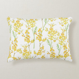 Watercolor hand drawn seamless pattern with spring decorative cushion