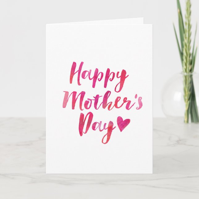 Watercolor hand-lettered Mother's Day Card (Front)