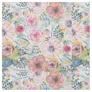 Watercolor hand paint floral design fabric
