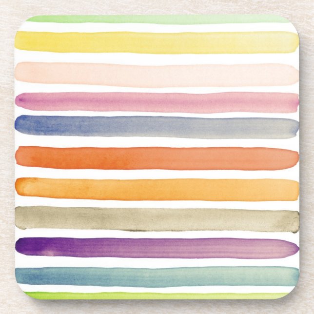 Watercolor hand painted brush strokes, banners. coaster (Front)