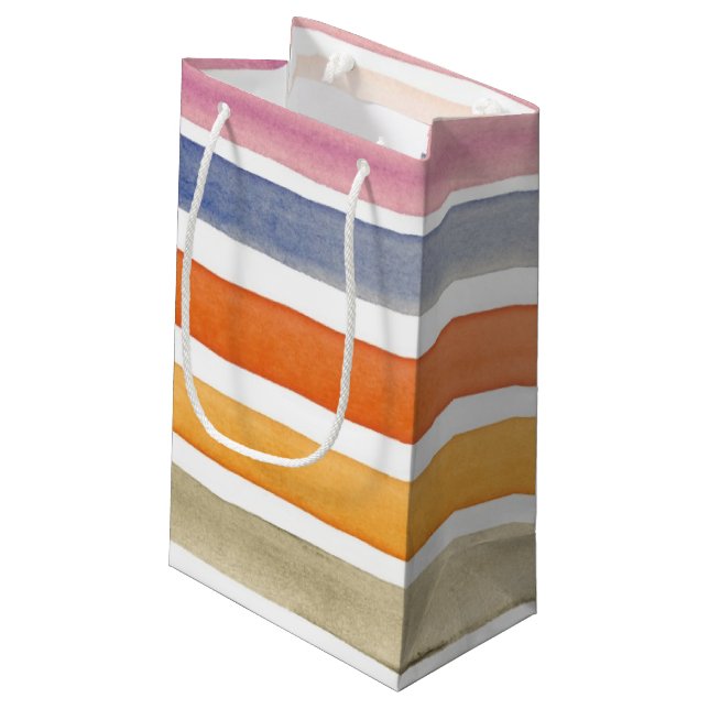 Watercolor hand painted brush strokes, banners. small gift bag (Back Angled)