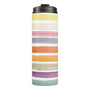 Watercolor hand painted brush strokes, banners. thermal tumbler
