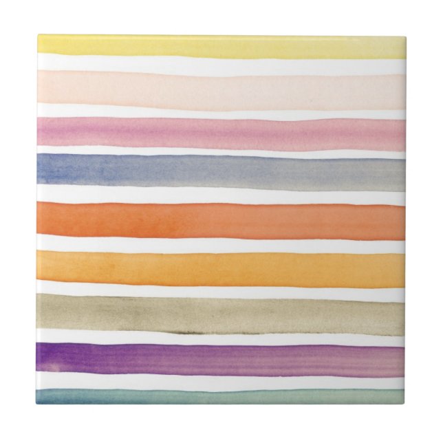 Watercolor hand painted brush strokes, banners. tile (Front)