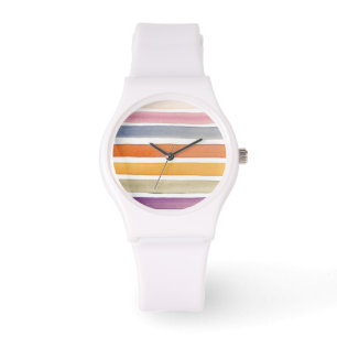 Watercolor hand painted brush strokes, banners. watch