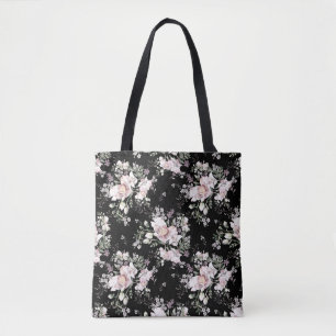 Watercolor hand painted seamless pattern with beau tote bag