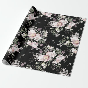 Watercolor hand painted seamless pattern with beau wrapping paper
