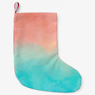 Watercolor. Hand-painted shades, textured banner d Small Christmas Stocking