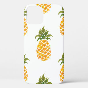 Watercolor hand painted with exotic fruits seamles iPhone 12 case
