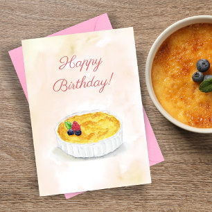 Watercolor Happy Birthday Creme Brûlée Card