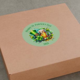 Watercolor Happy St. Patrick's Day Party accessory Classic Round Sticker