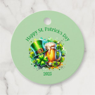 Watercolor Happy St. Patrick's Day Party accessory Favour Tags