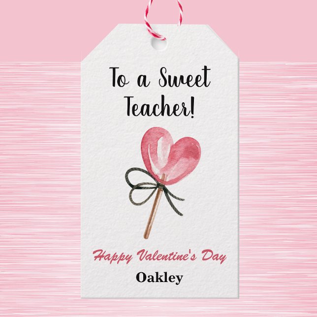 Watercolor Happy Valentine's Day Teacher Gift Tags (Creator Uploaded)