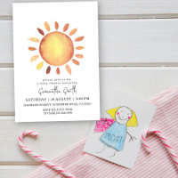 Watercolor Happy Yellow Sunshine Baby Shower