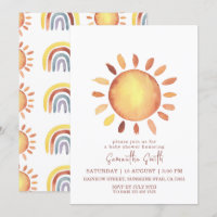 Watercolor Happy Yellow Sunshine Baby Shower
