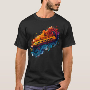 Watercolor Harmonica Instrument Musician T-Shirt