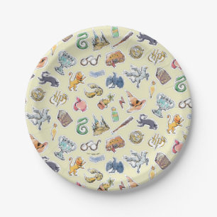 Watercolor Harry Potter Icons Paper Plate