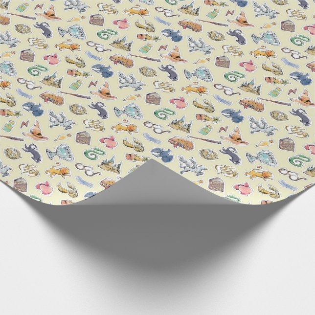 Watercolor Harry Potter Icons Wrapping Paper (Corner)