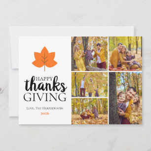 Watercolor Harvest autumn happy thanksgiving Holiday Card