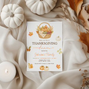 Watercolor Harvest Basket Thanksgiving Invite