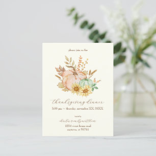 Watercolor Harvest Customisable Thanksgiving Postcard