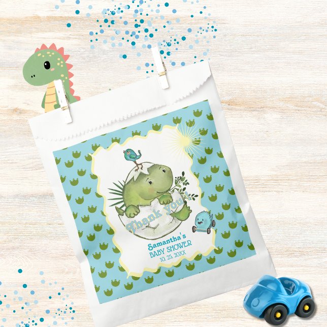 Watercolor Hatching Dino  Baby Shower Goodie Bag (watercolor Hatching Dino Baby Shower Goodie Bag)