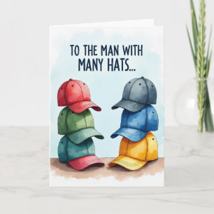 Watercolor Hats Fathers Day Card