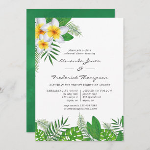 Watercolor Hawaiian Aloha Luau Rehearsal Dinner Invitation