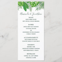 Watercolor Hawaiian Aloha Luau Wedding Menu