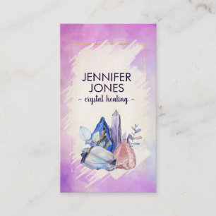 Watercolor Healing Crystals Business Card