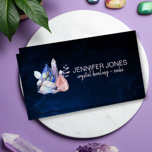 Watercolor Healing Crystals  Business Card