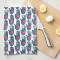 Watercolor Healing Hand Heart Rainbow Pattern 