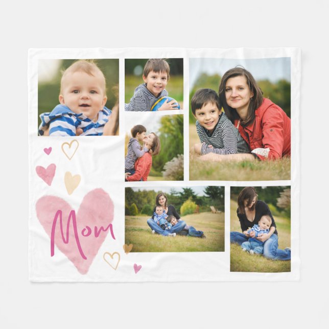 Watercolor Hearstrings Fleece Blanket (Front (Horizontal))