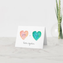 Watercolor Heart Better Together Valentine Love