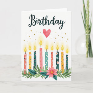 Watercolor Heart Birthday Card