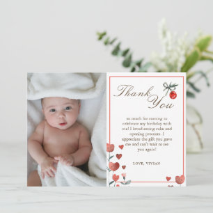 Watercolor Heart & Cherry On Top Thank You Card