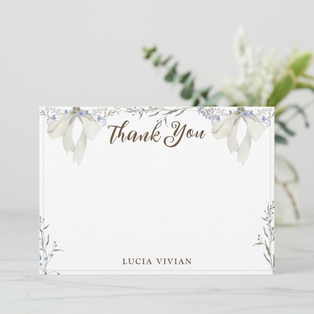 Watercolor Heart & Cherry On Top Thank You Card (Standing Front)