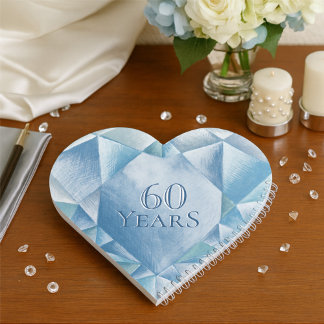 Watercolor Heart Diamond 60th Marriage Anniversary Notebook